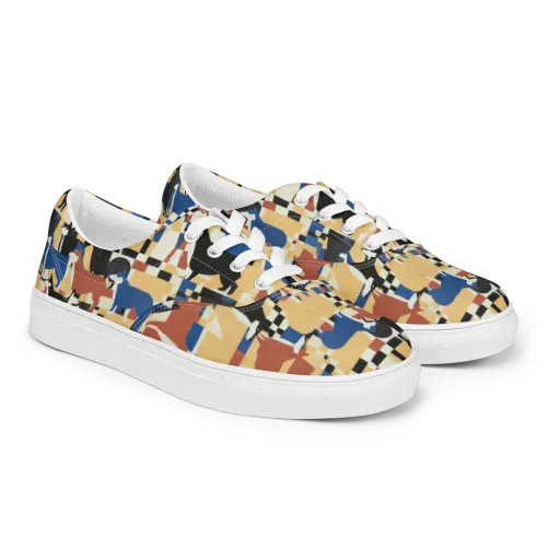 Canine Construct on a Men's Lace-Up Canvas Shoes