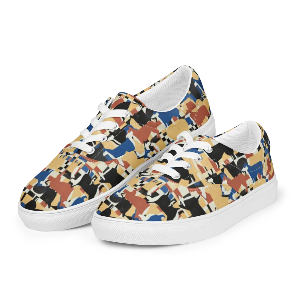 Canine Construct on Men's Lace-Up Canvas Shoes — Left Front