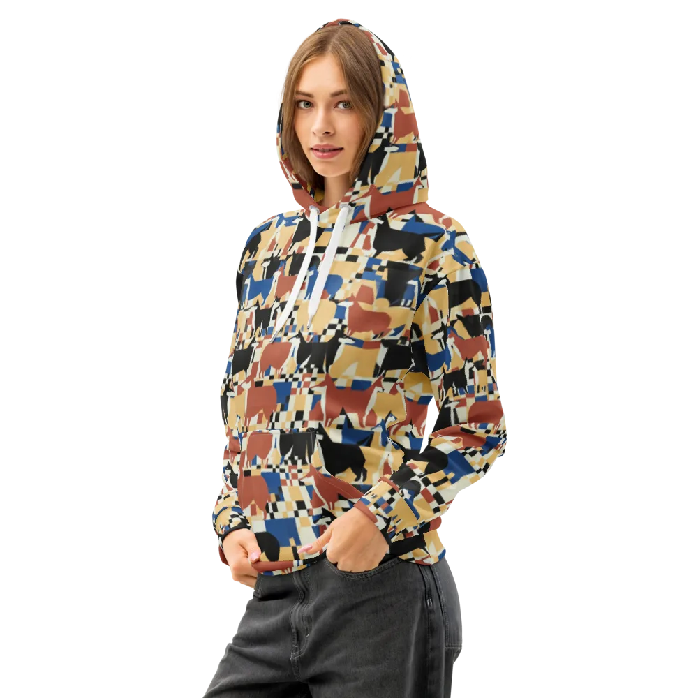 Canine Construct on Cotton Hoodie — Left Front