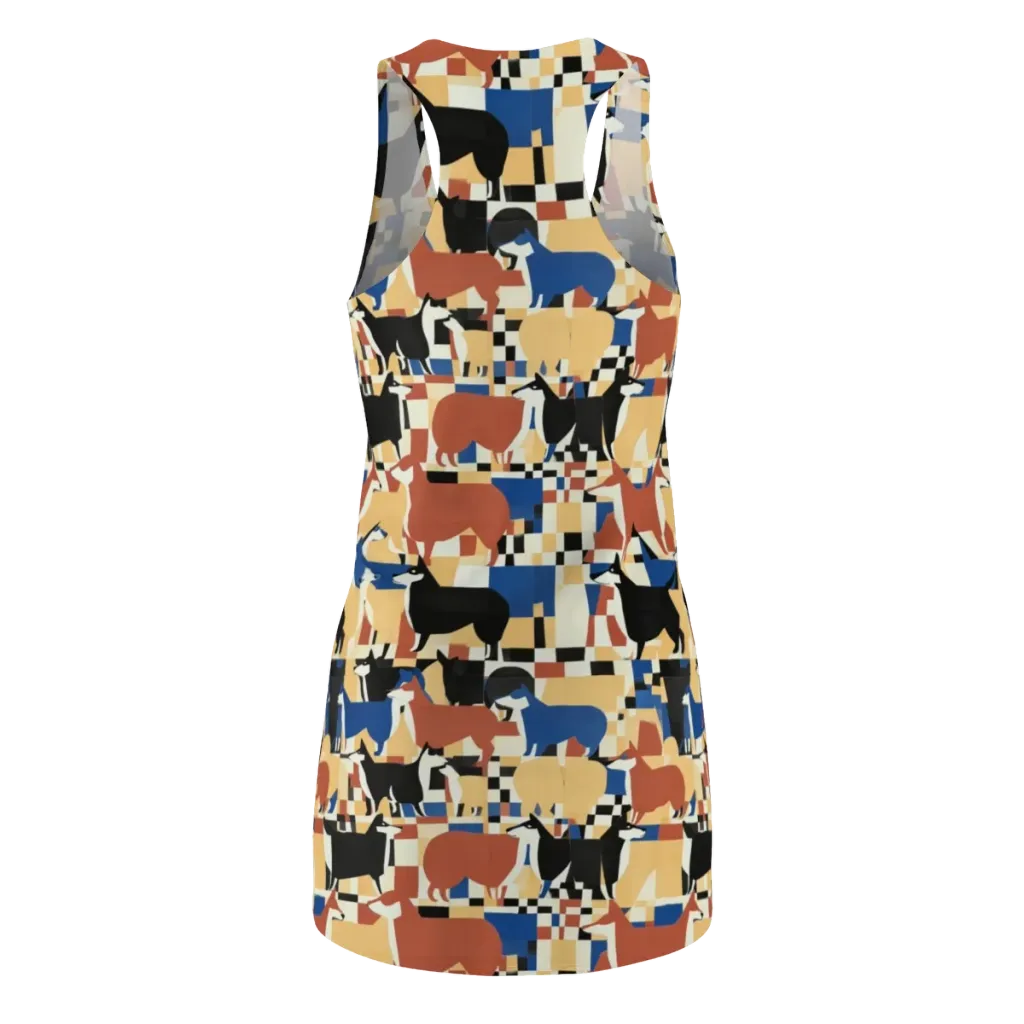 Canine Construct on Racerback Dress — Back
