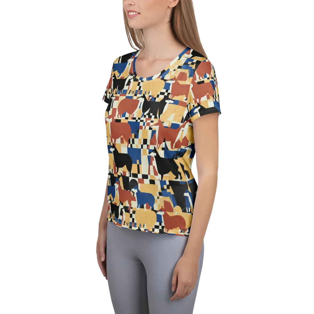 Canine Construct on Women's Athletic T-Shirt — Left