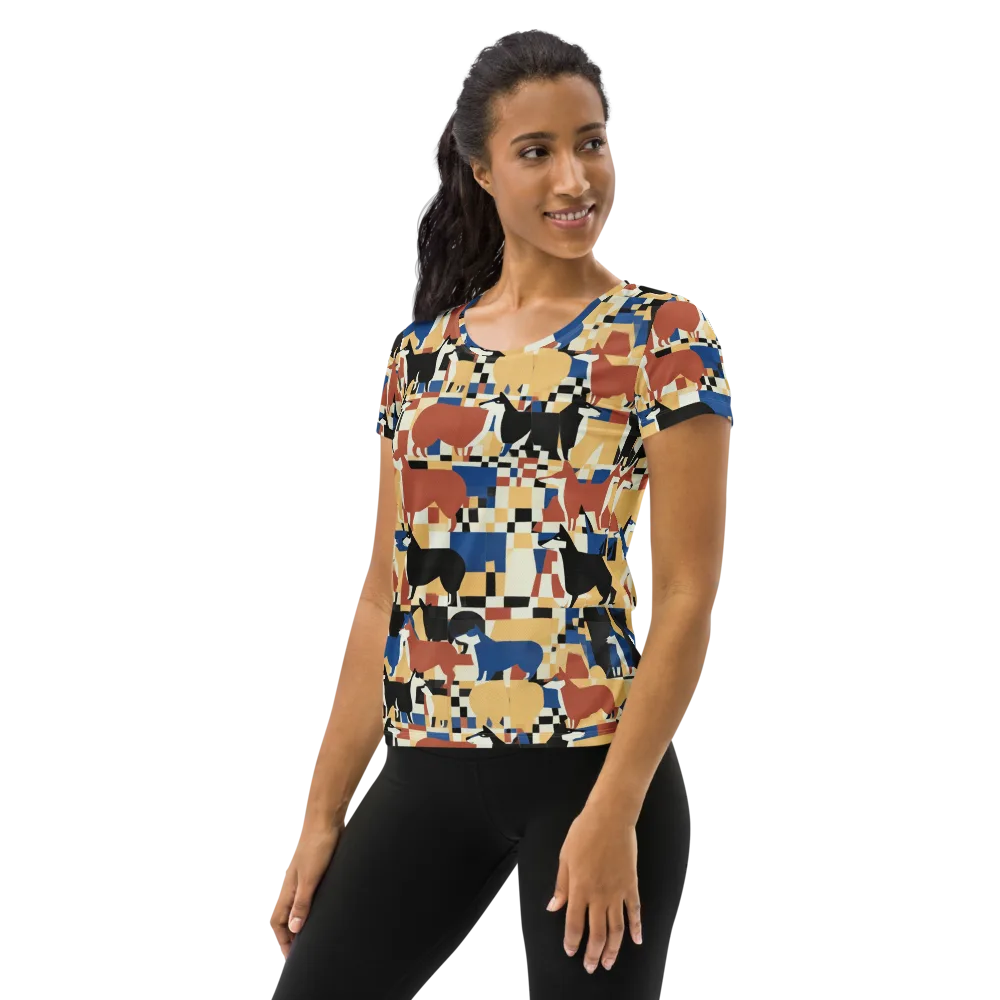 Canine Construct on Women's Athletic T-Shirt — Left