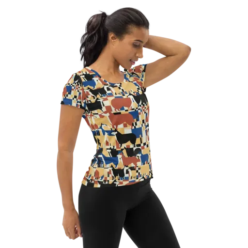Canine Construct on a Women's Athletic T-Shirt
