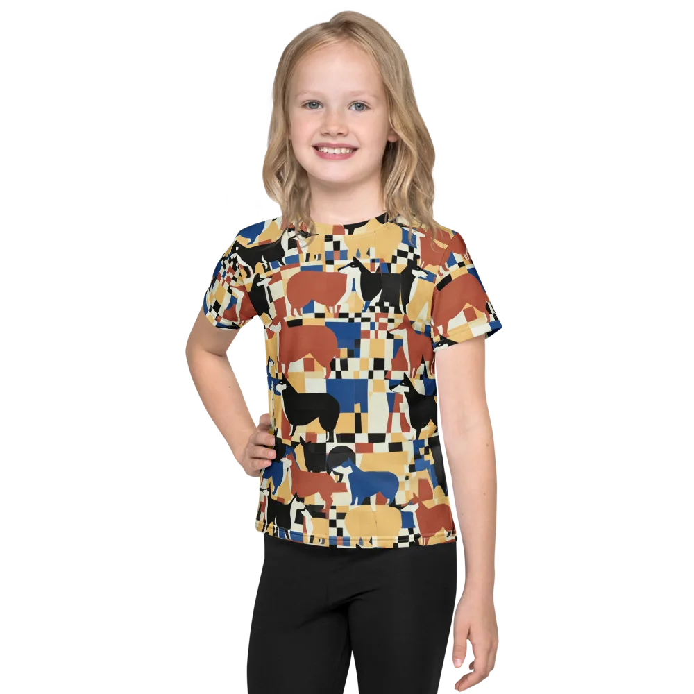 Canine Construct on Kids Crew Neck T-Shirt — Front