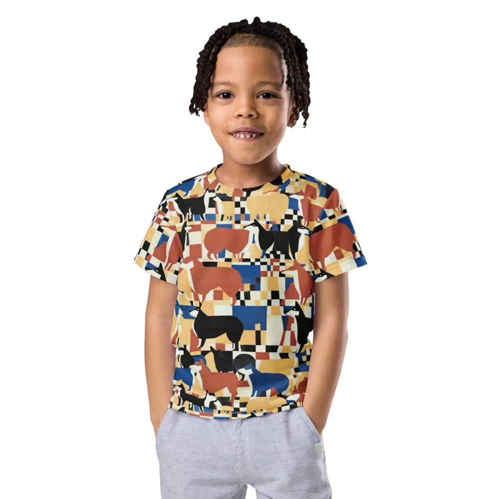Canine Construct on Kids Crew Neck T-Shirt — Front