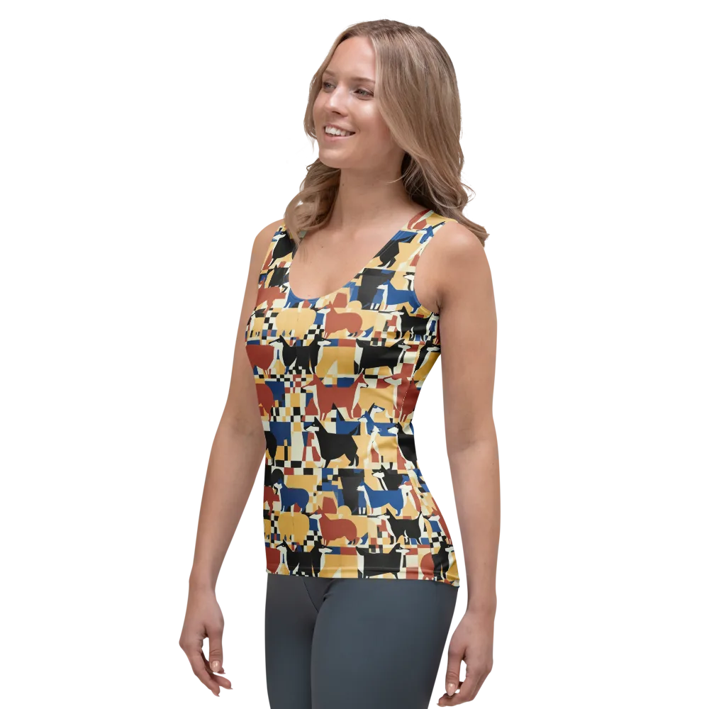 Canine Construct on Women's Tank Top — Left Front