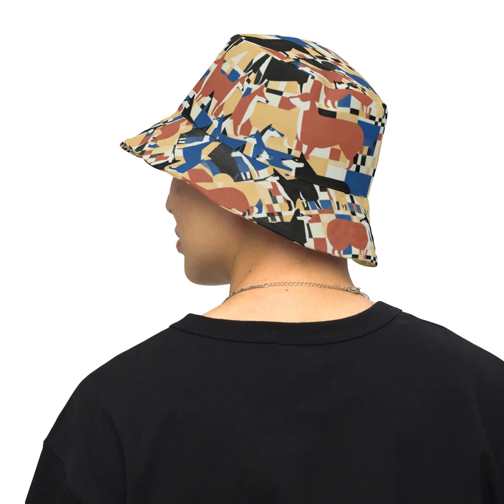 Canine Construct on Reversible Bucket Hat — Back Inside