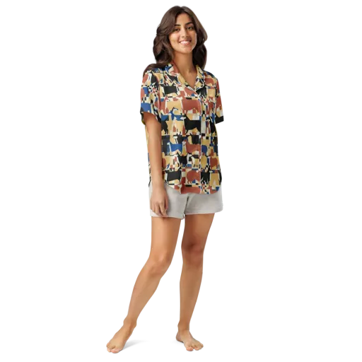Canine Construct on a Women's Short Sleeve Pajama Top