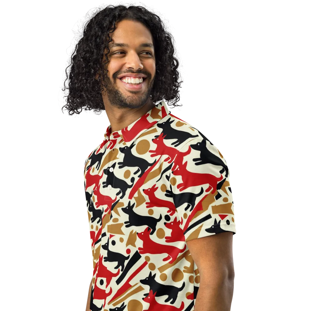 Redline Hounds on Men's Slim Fit Polo Shirt — Left Front