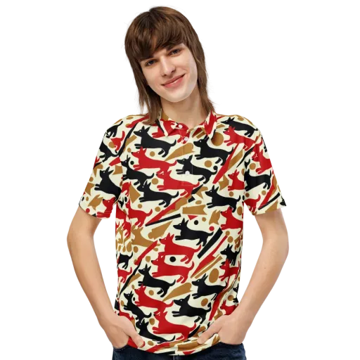 Redline Hounds on a Men's Slim Fit Polo Shirt