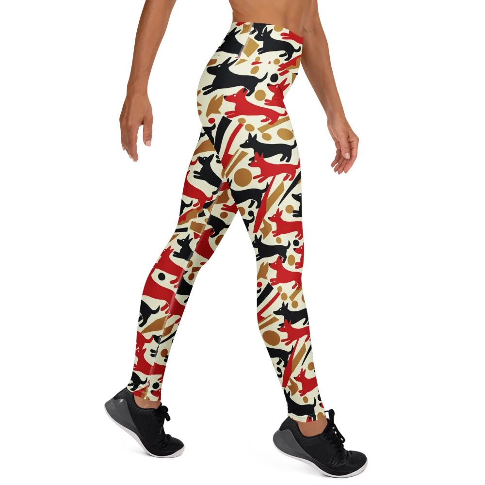 Redline Hounds on Yoga Leggings — Right