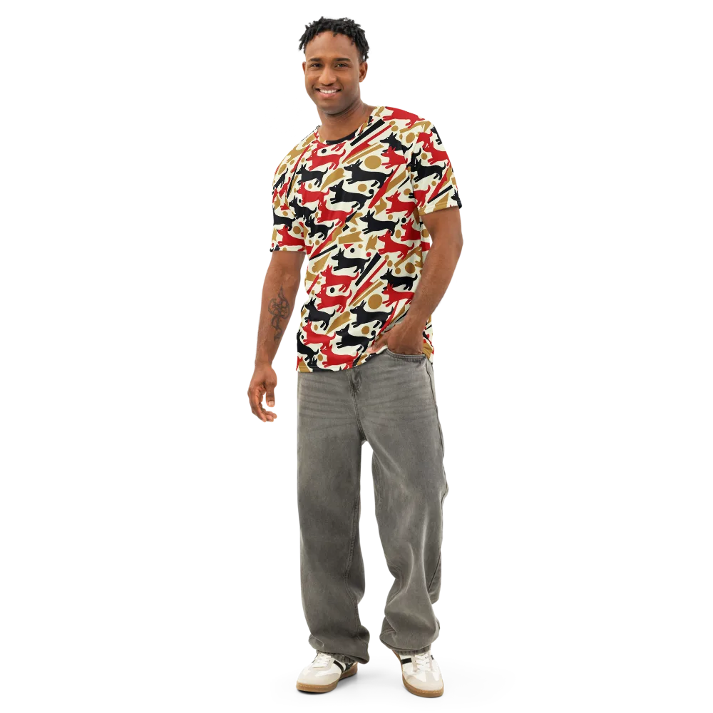 Redline Hounds on Men's Cotton Crew Neck T-Shirt — Front