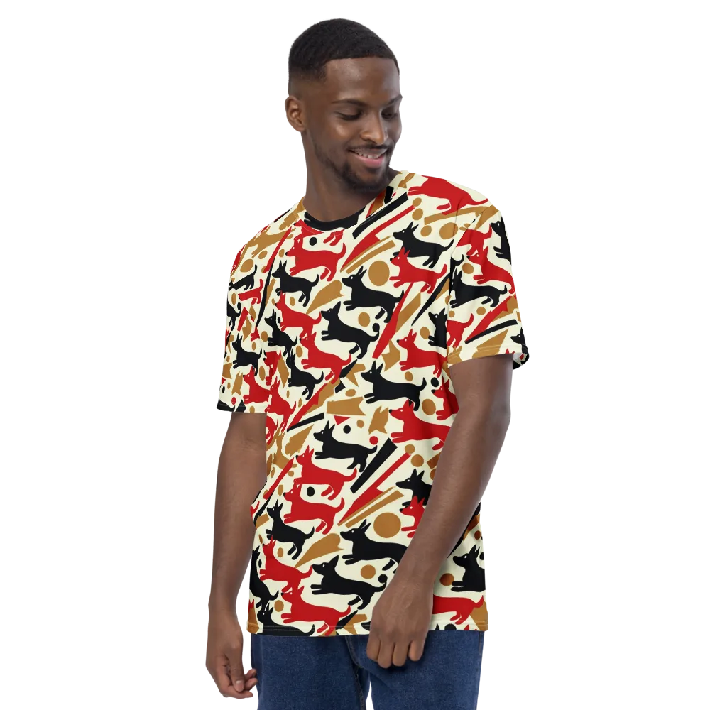 Redline Hounds on Men's Crew Neck T-Shirt — Left