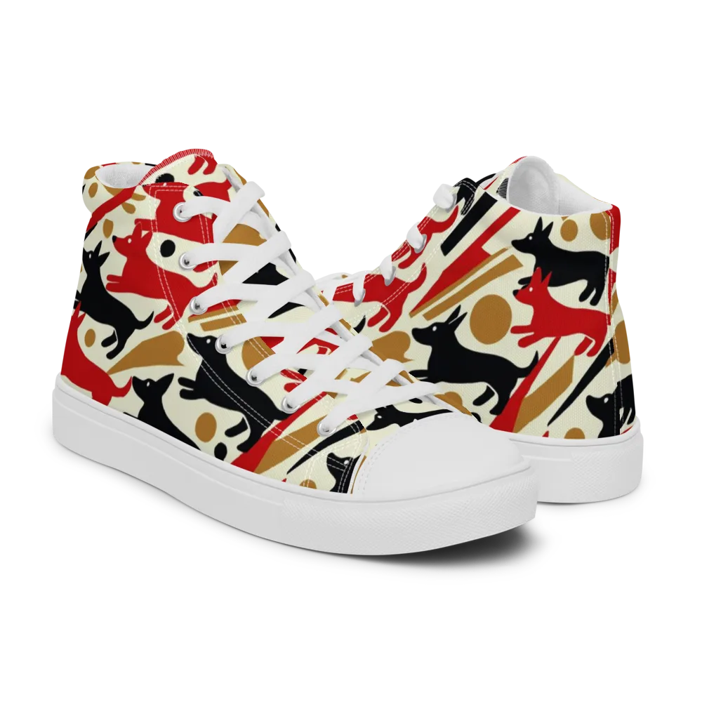 Redline Hounds on Men's High Top Canvas Shoes — Right
