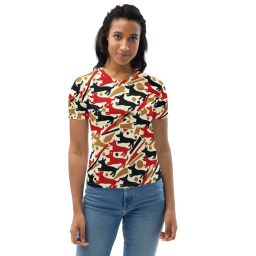 Redline Hounds on a Women's Crew Neck T-Shirt