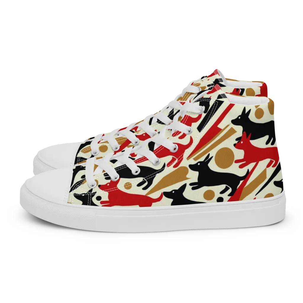 Redline Hounds on Women's High Top Canvas Shoes — Left