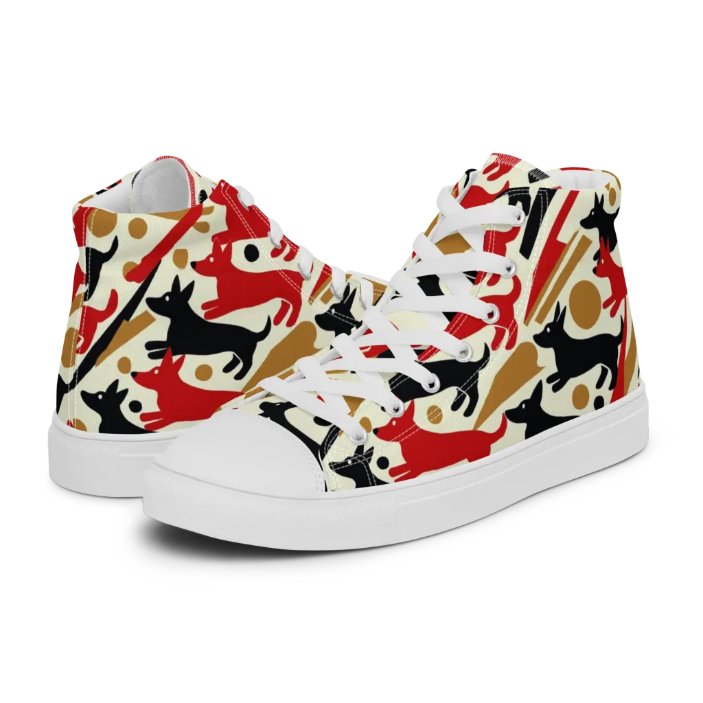 Redline Hounds on Women's High Top Canvas Shoes — Left