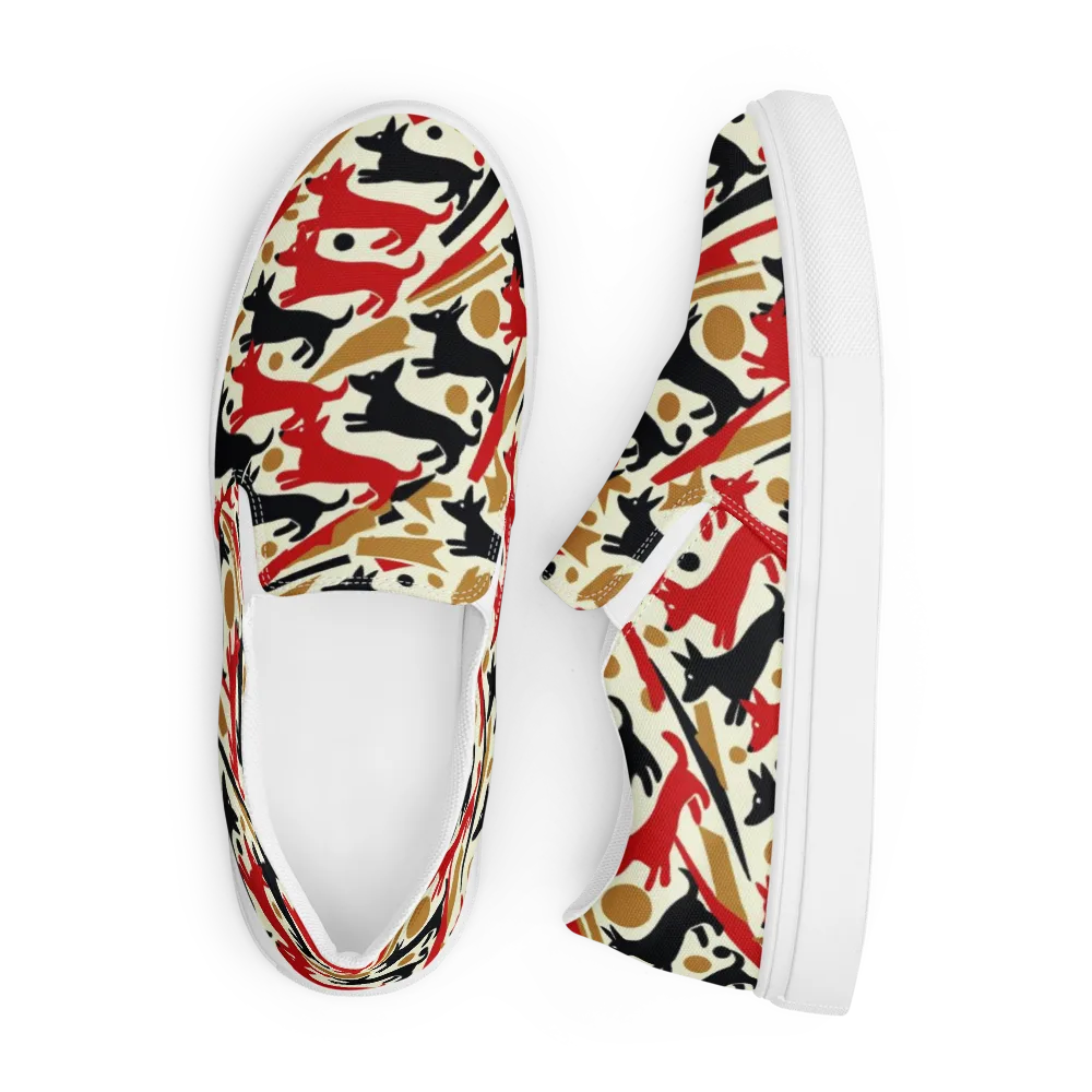 Redline Hounds on Men's Slip-On Canvas Shoes — Front