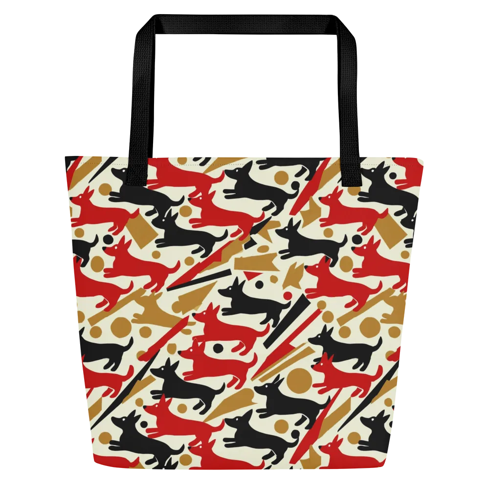 Redline Hounds on Large Tote Bag W/ Pocket — Front