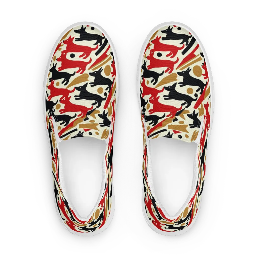 Redline Hounds on Women's Slip-On Canvas Shoes — Front