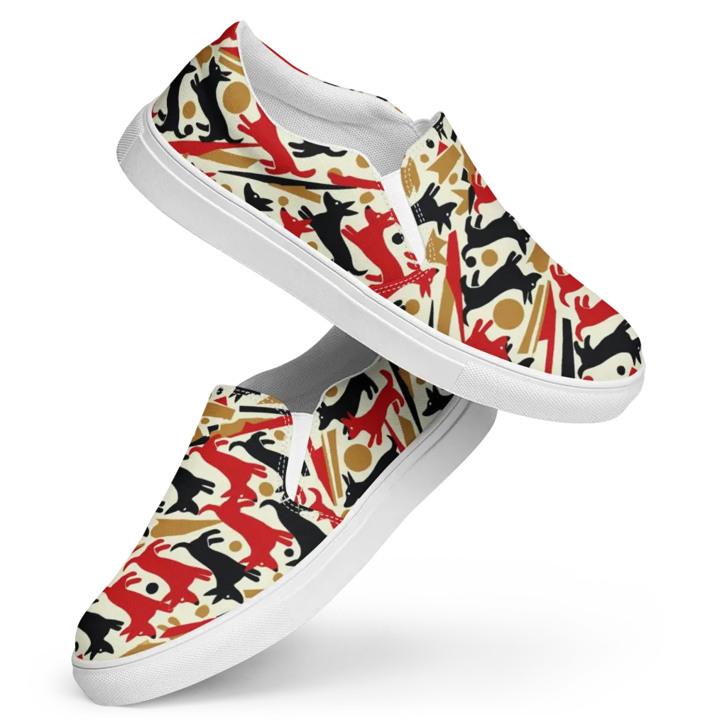 Redline Hounds on Women's Slip-On Canvas Shoes — Front