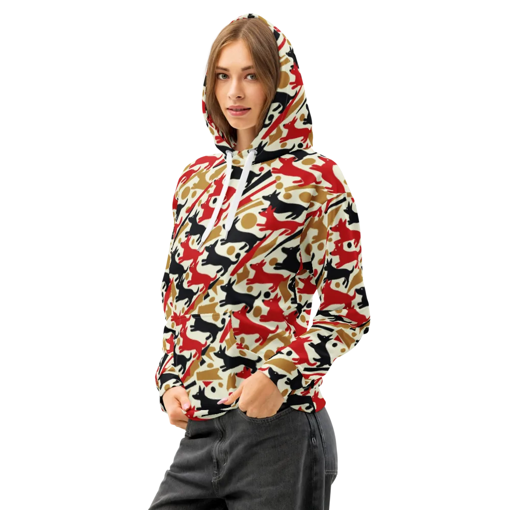 Redline Hounds on Cotton Hoodie — Left Front
