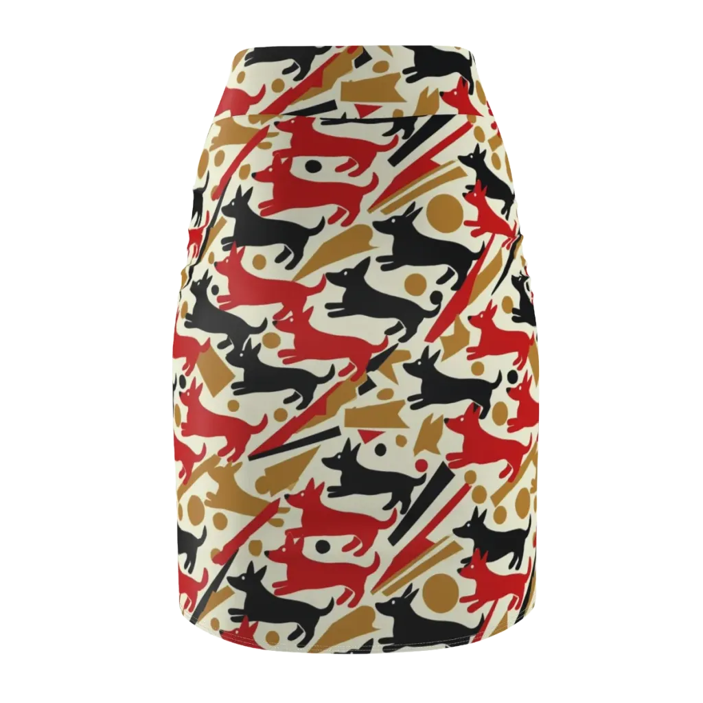 Redline Hounds on Pencil Skirt — Back