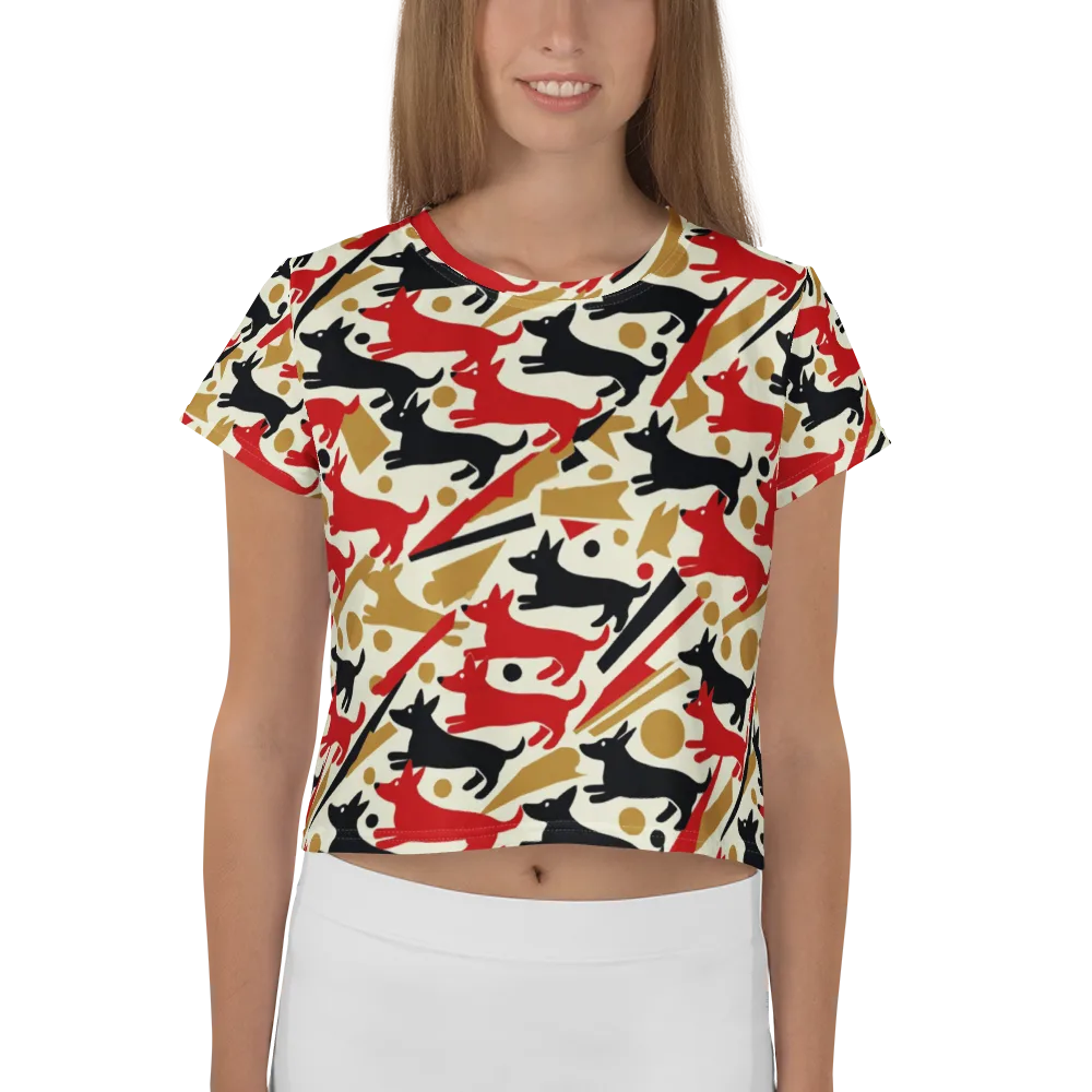 Redline Hounds on Crop Tee — Front