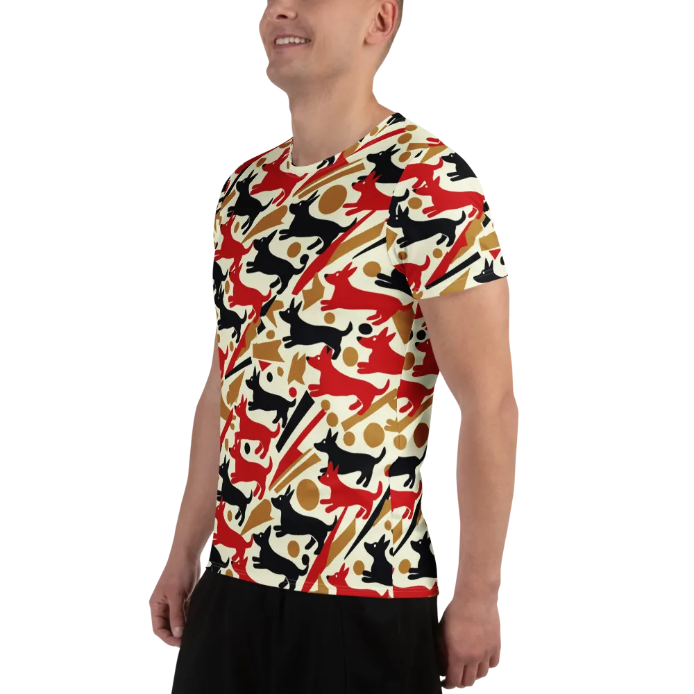 Redline Hounds on Men's Athletic T-Shirt — Left