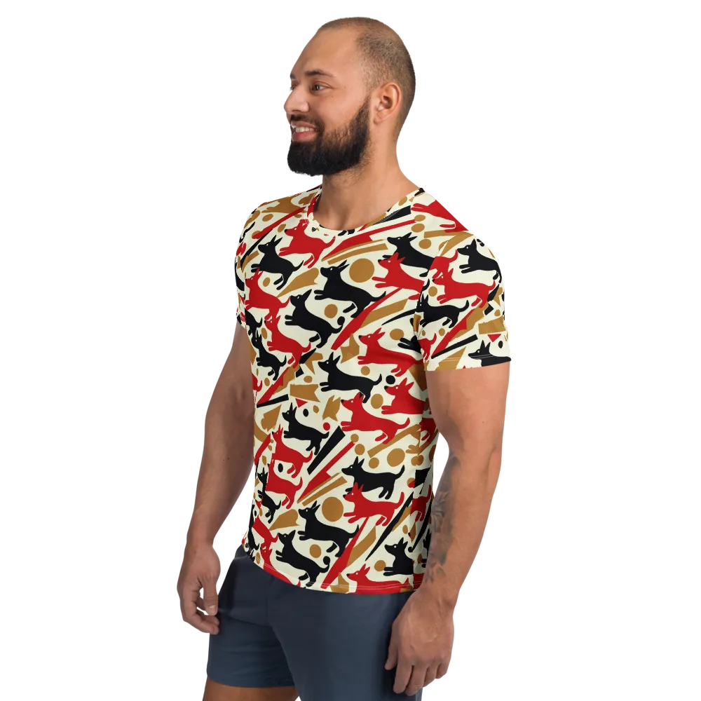 Redline Hounds on Men's Athletic T-Shirt — Left