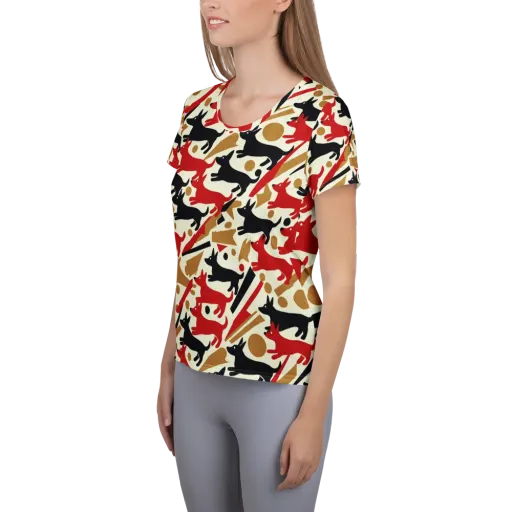 Redline Hounds on a Women's Athletic T-Shirt