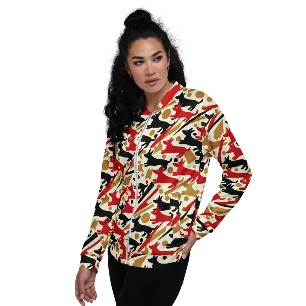 Redline Hounds on Bomber Jacket — Left