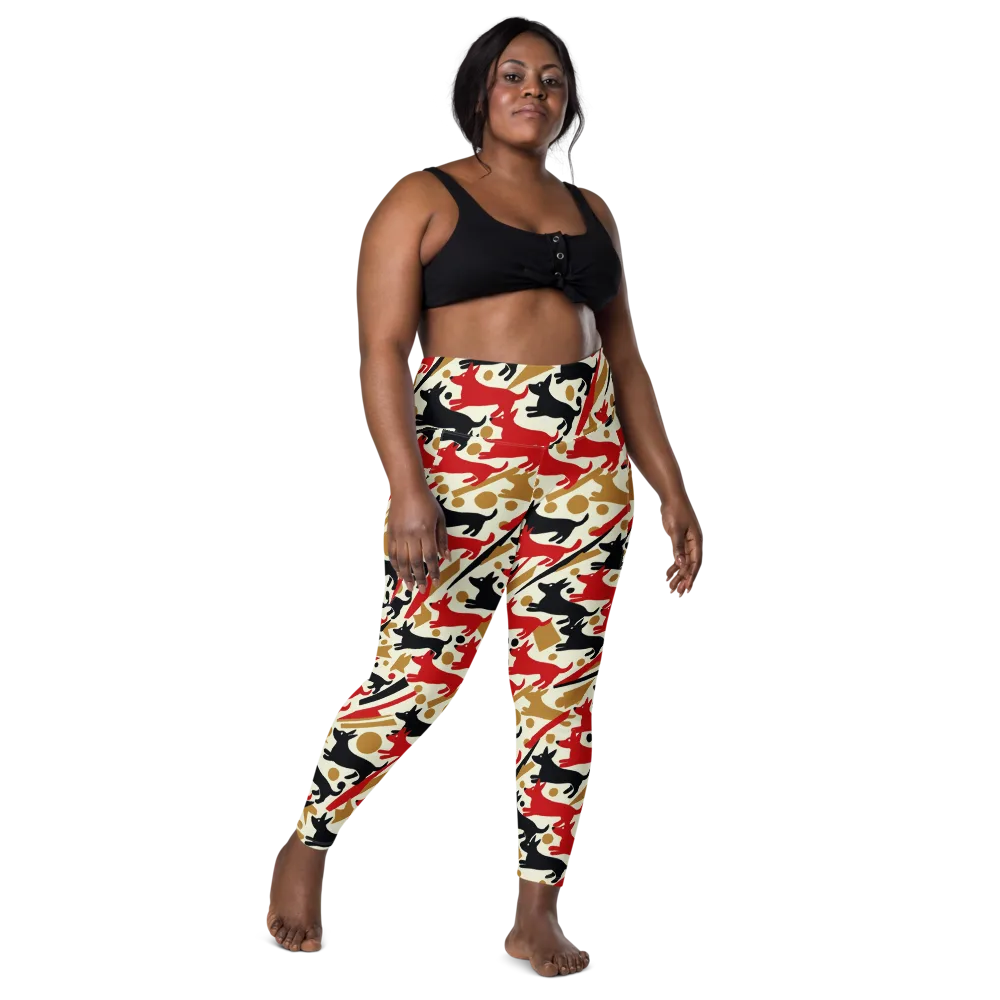 Redline Hounds on Leggings with Pockets — Front