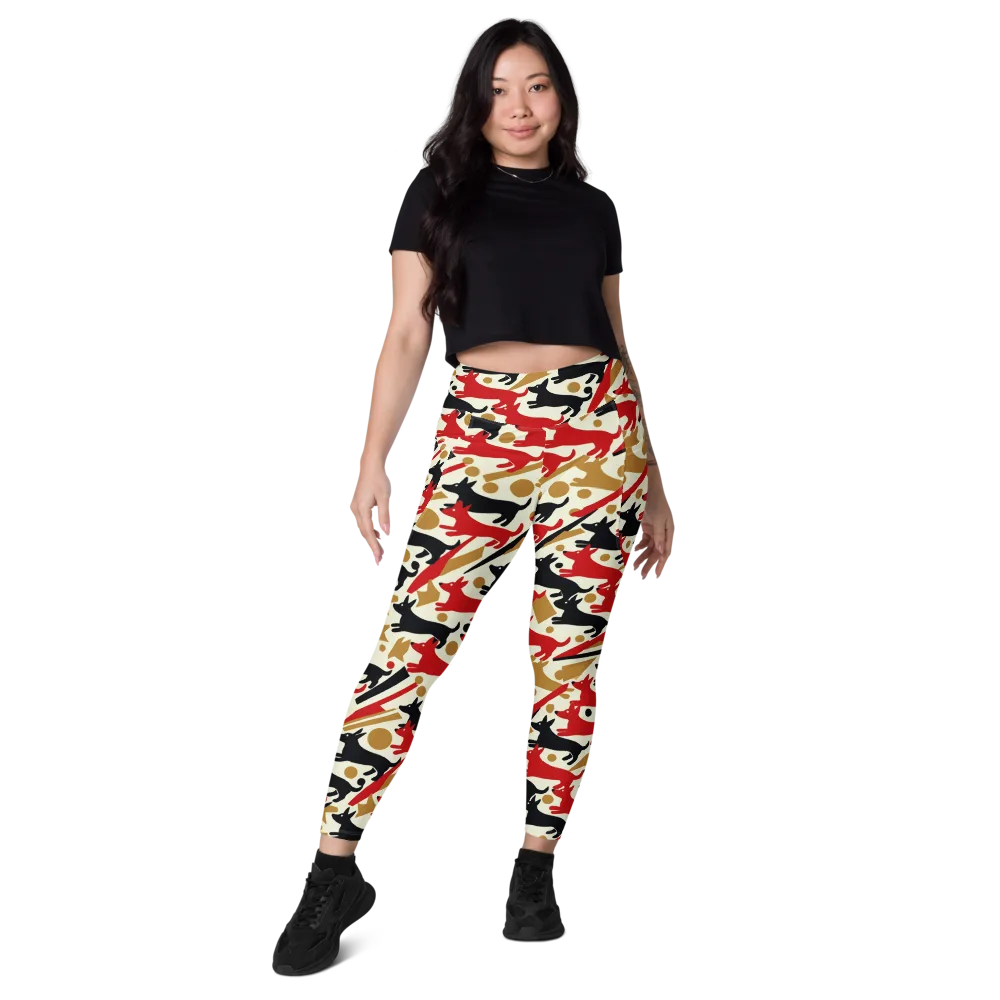 Redline Hounds on Leggings with Pockets — Front
