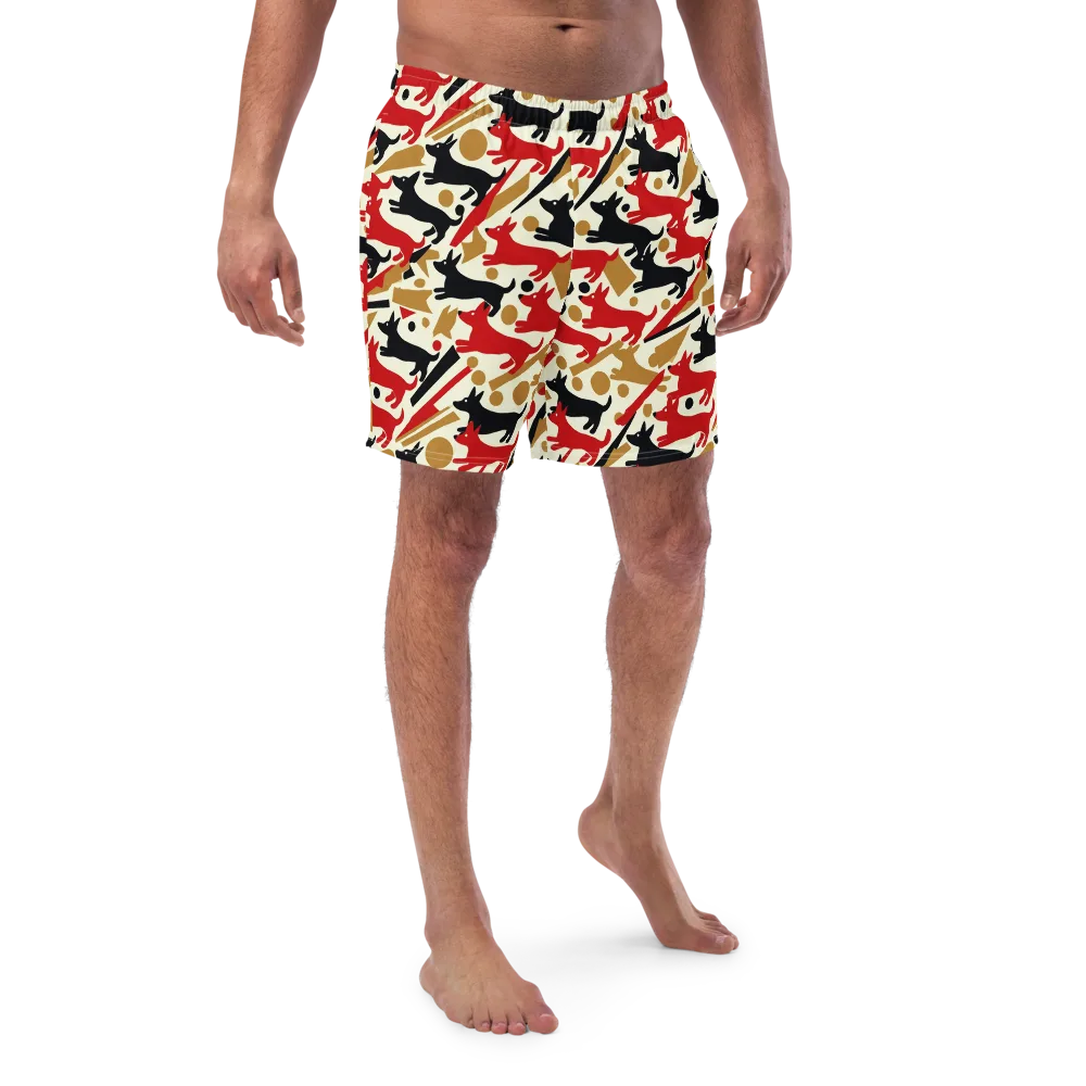 Redline Hounds on Swim Trunks — Front