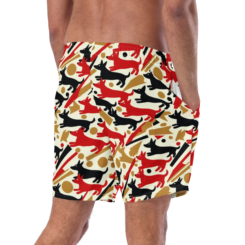 Redline Hounds on Swim Trunks — Right Back