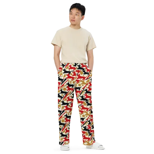 Redline Hounds on a Wide-Leg Pants