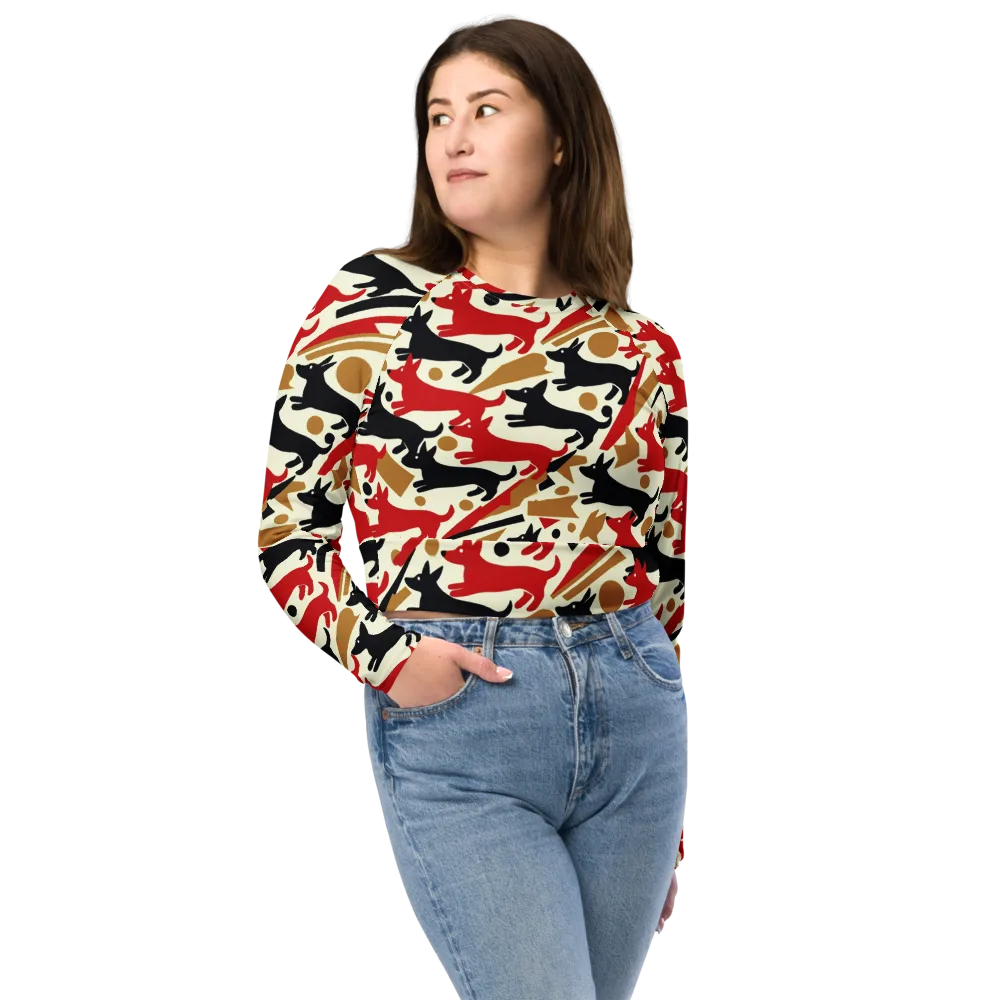 Redline Hounds on Long Sleeve Crop Top — Front