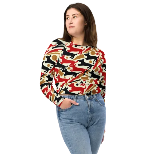 Redline Hounds on a Long Sleeve Crop Top