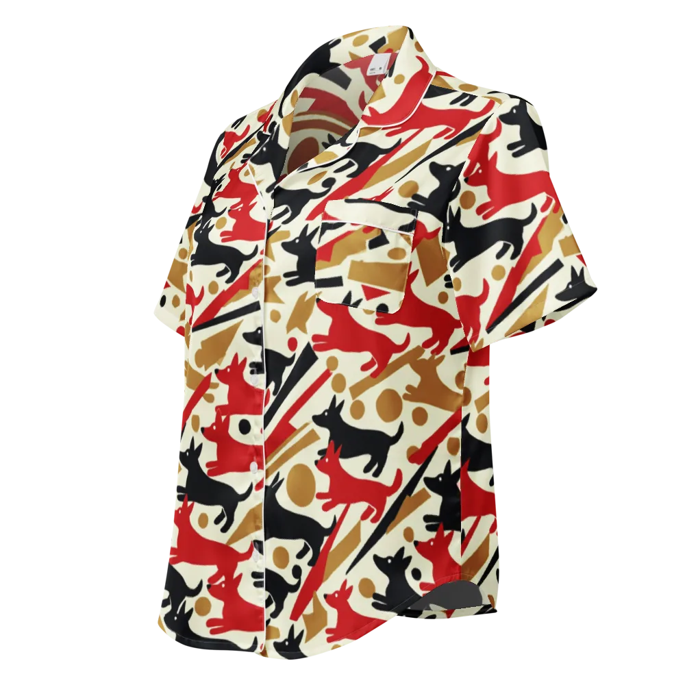 Redline Hounds on Women's Short Sleeve Pajama Top — Left Front