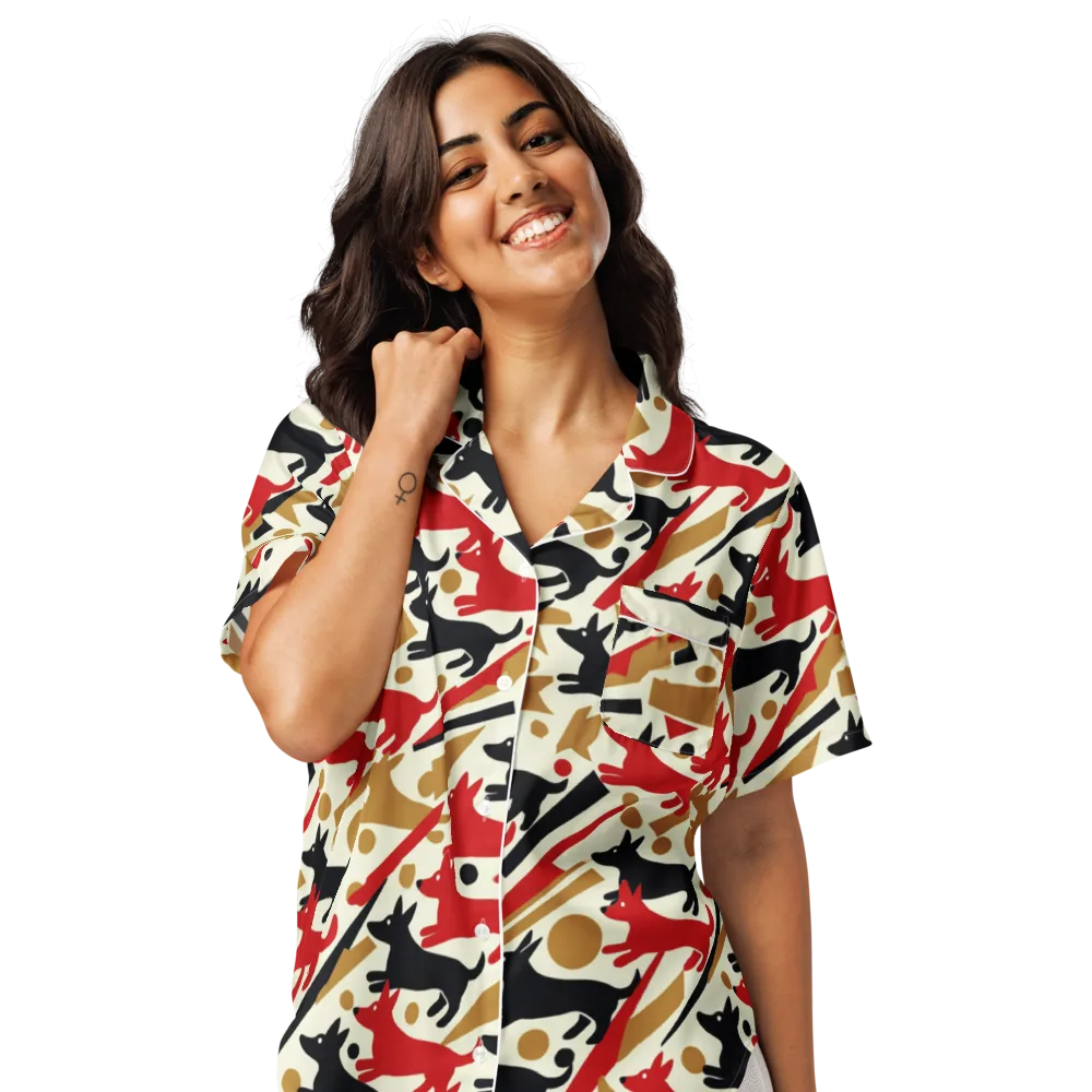 Redline Hounds on Women's Short Sleeve Pajama Top — Front