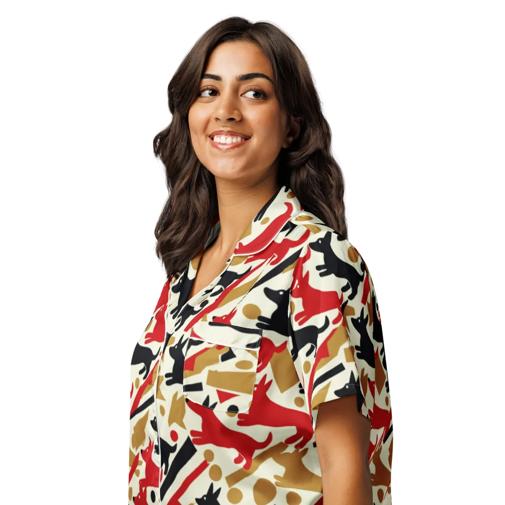 Redline Hounds on Women's Short Sleeve Pajama Top — Left Front