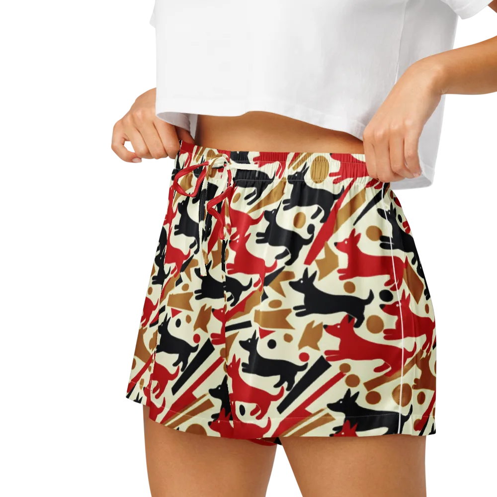 Redline Hounds on Women's Pajama Shorts — Left