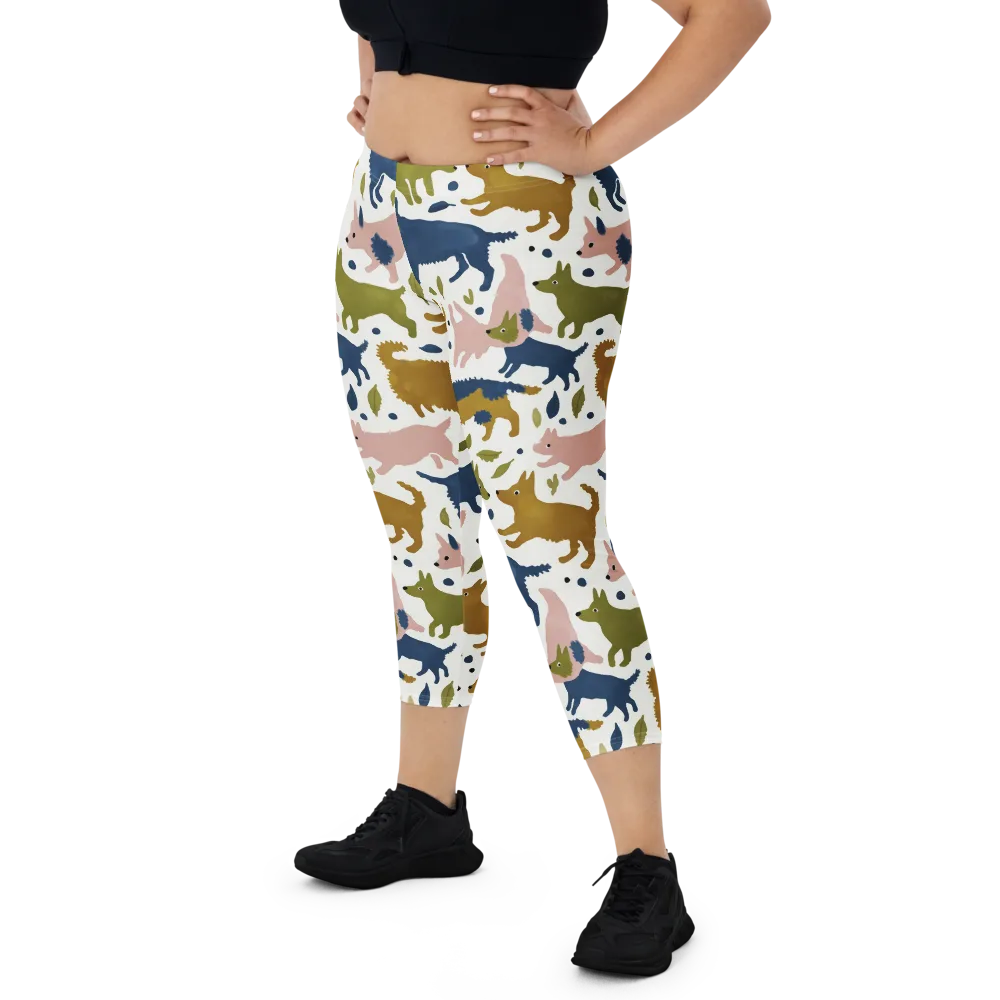 Woodland Zoom on Capri Leggings — Front