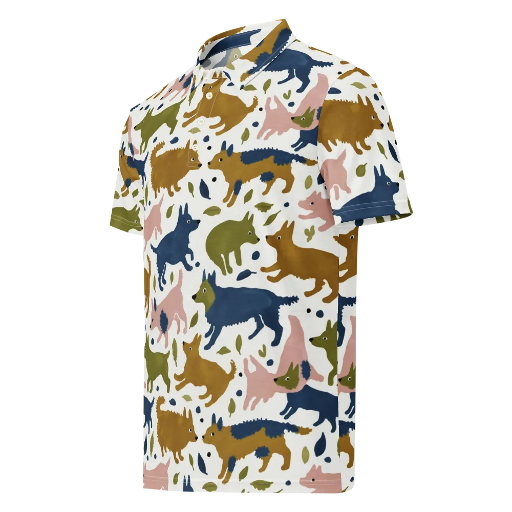 Woodland Zoom on Men's Slim Fit Polo Shirt — Left Front