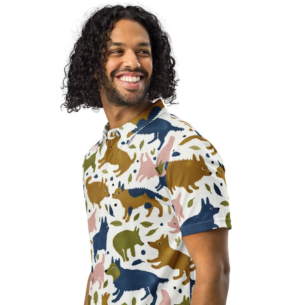 Woodland Zoom on Men's Slim Fit Polo Shirt — Left Front