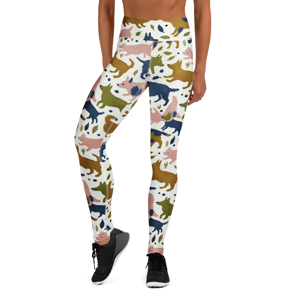 Woodland Zoom on Yoga Leggings — Front