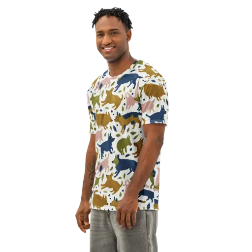 Woodland Zoom on a Men's Cotton Crew Neck T-Shirt
