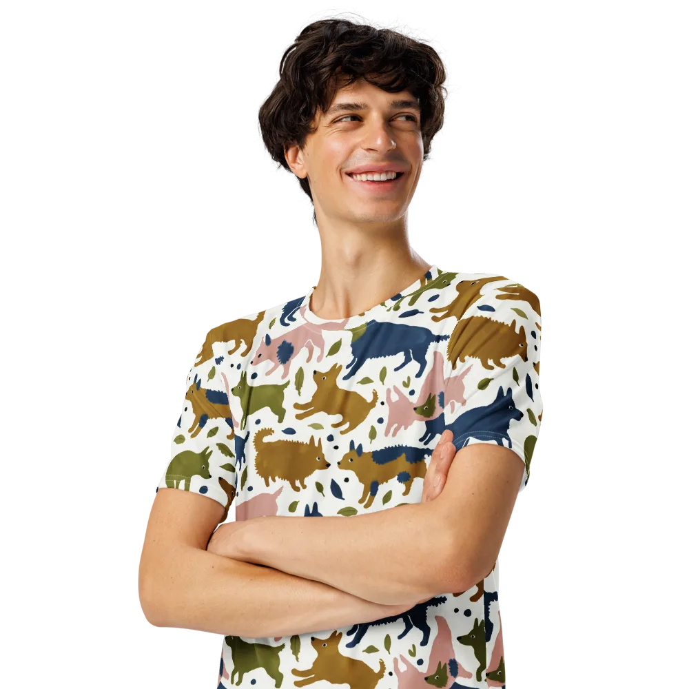 Woodland Zoom on Men's Crew Neck T-Shirt — Left Front