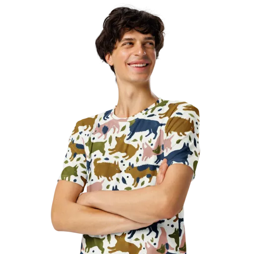 Woodland Zoom on a Men's Crew Neck T-Shirt
